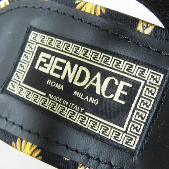 New Deadstock Fendace Fendi/Versace Silk Calfskin Baroque Print Heels! - Picture 7 of 12